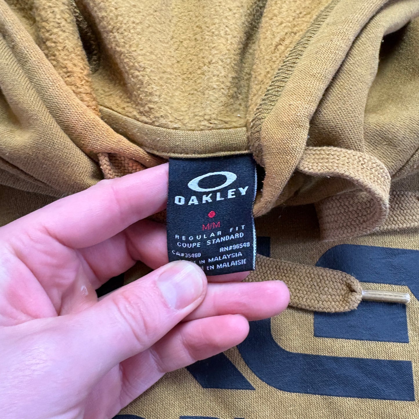 Vintage Oakley Green Brown Khaki Hoodie Sweatshirt - M
