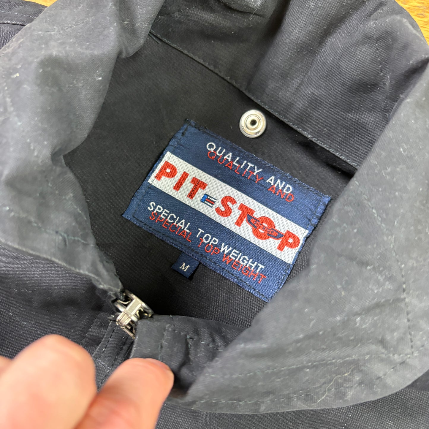 Vintage Pit Stop Black Harrington Workwear Jacket - L