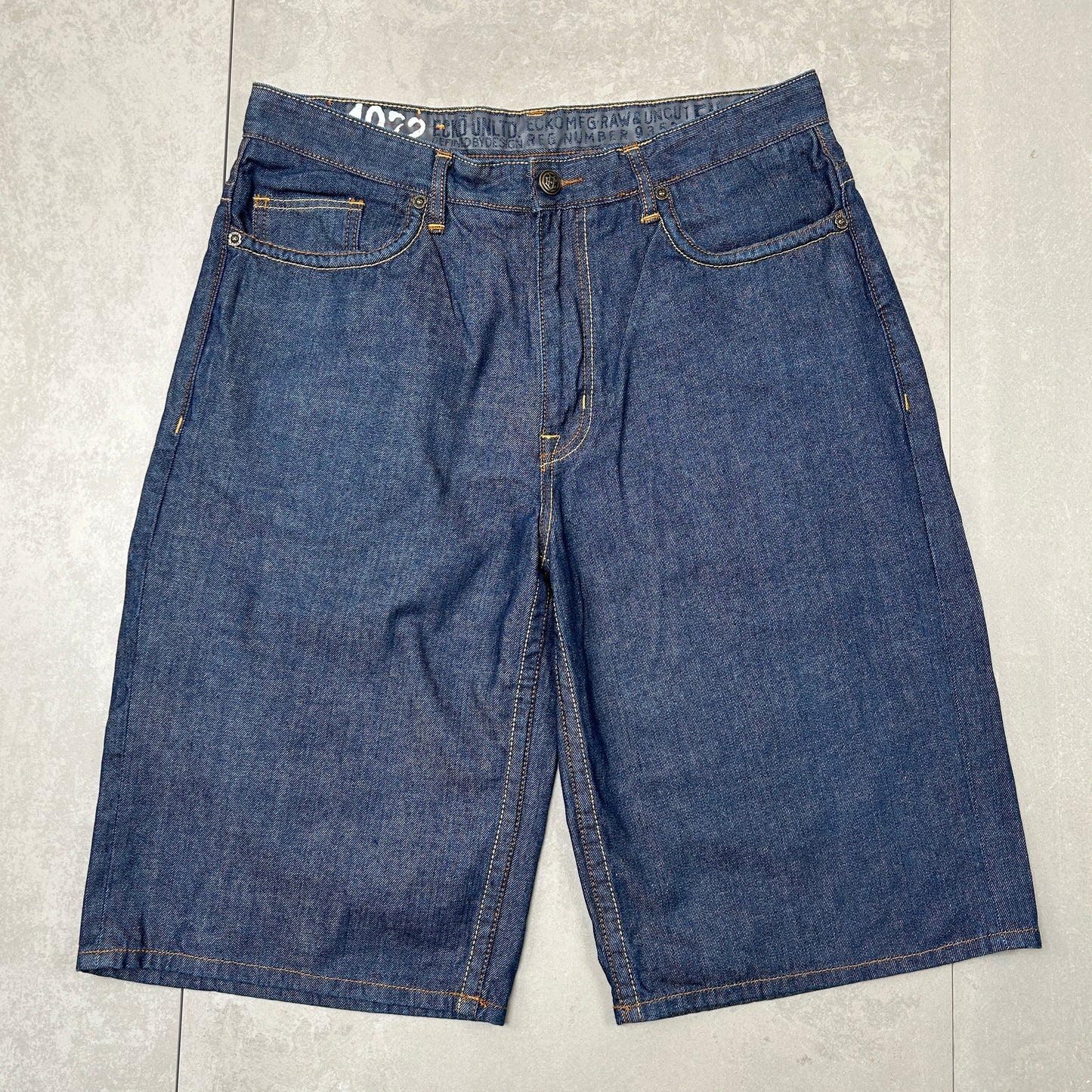 Vintage Ecko Unltd Embroidered Hip Hop Baggy Blue Shorts Jorts - 38