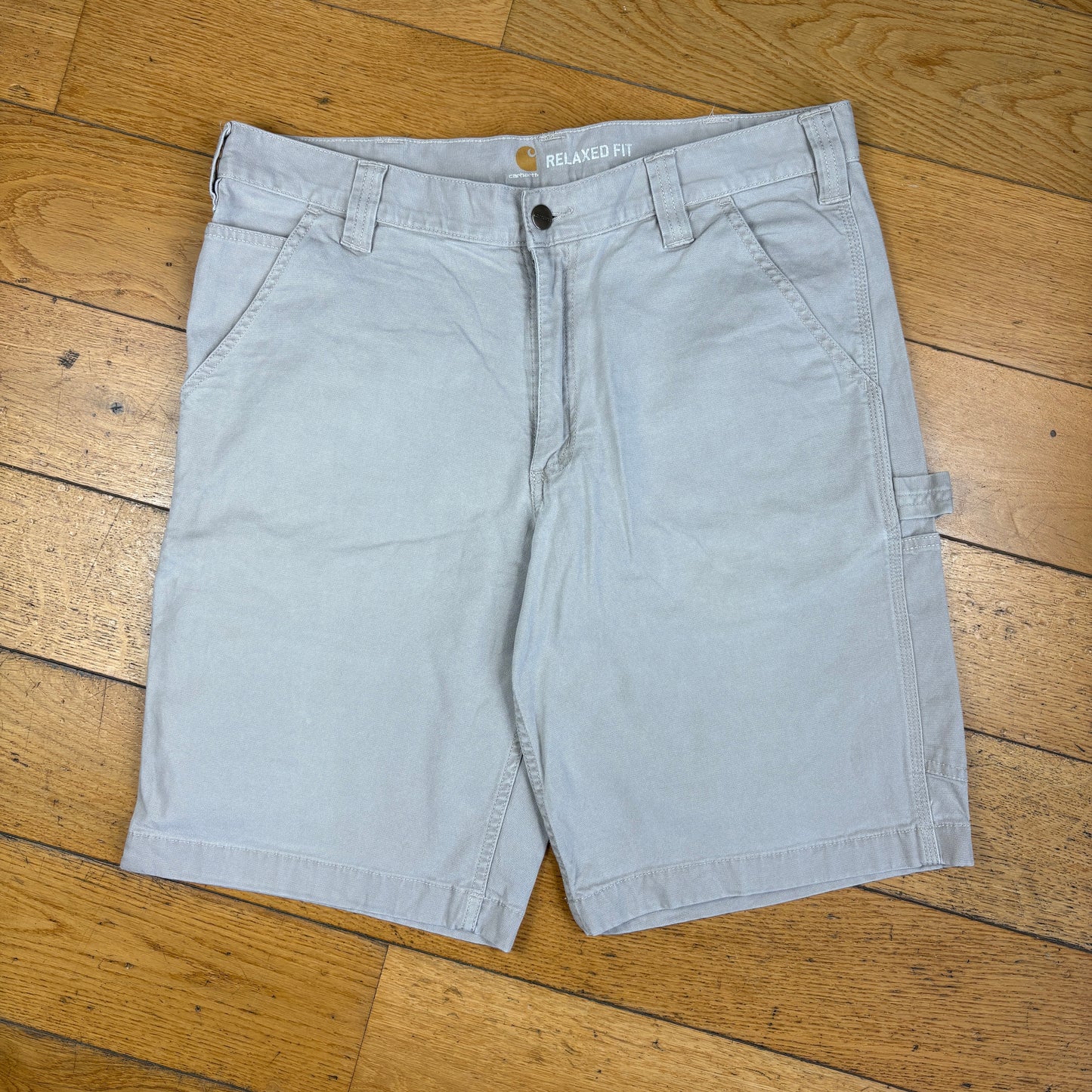 Vintage Carhartt Workwear Cream Baggy Carpenter Shorts - 36