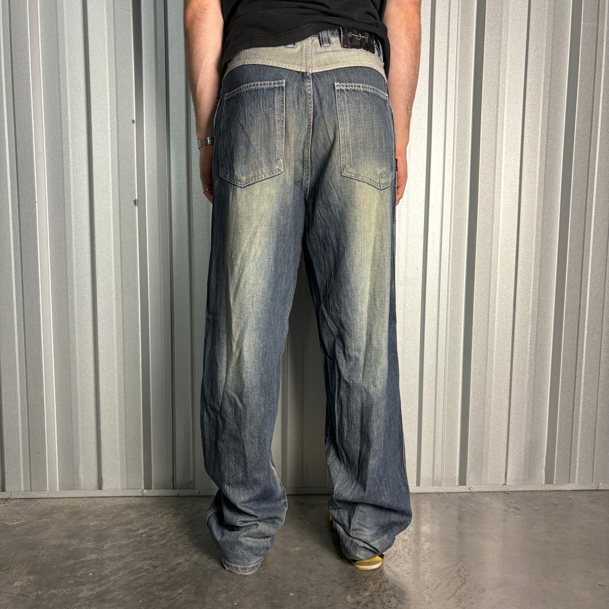 Sean John Blue Embroidered Japanese Denim Hip Hop Y2K Baggy Jeans - 32L