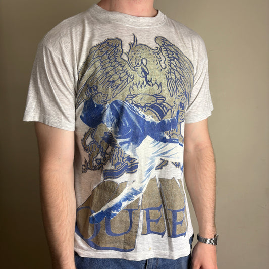 Vintage Queen Freddy Mercury Band Tee Grey Graphic T-Shirt - S