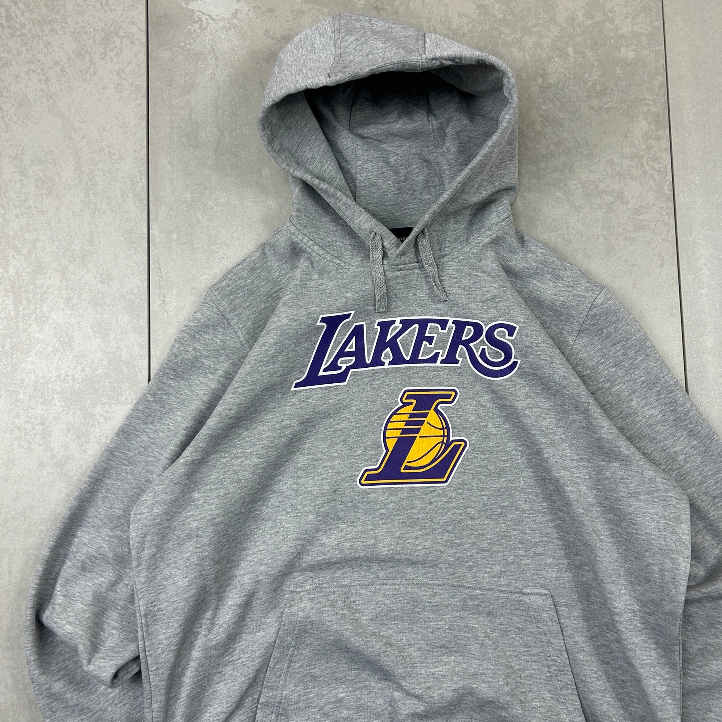 Vintage Lakers NBA Grey Hoodie Sweatshirt - L