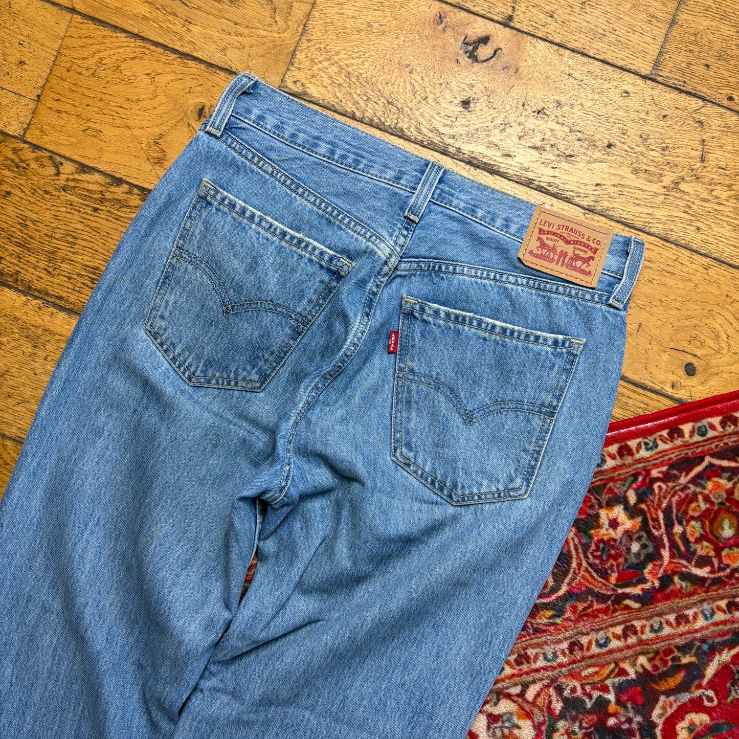 Vintage Levis Womens Low Pro Straight Blue Denim Jeans - Size 10