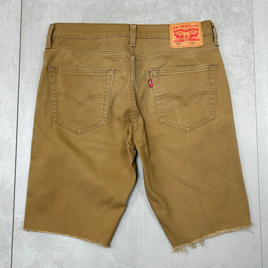 Vintage Levis 511 Brown Slim Shorts - 32