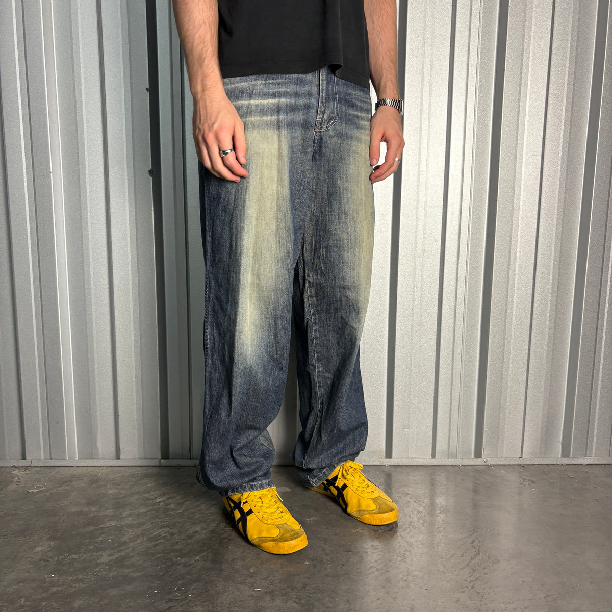 Sean John Blue Embroidered Japanese Denim Hip Hop Y2K Baggy Jeans - 32L
