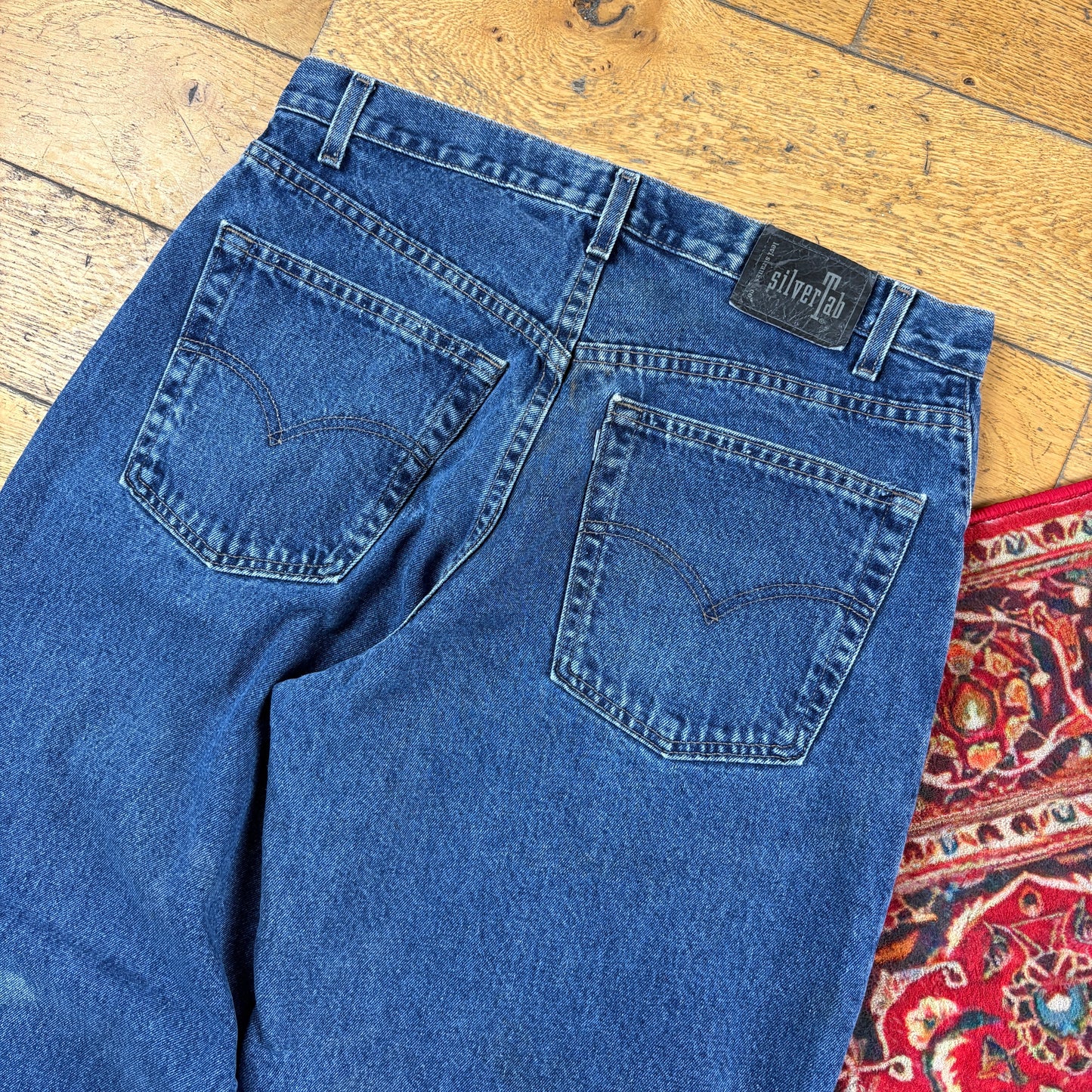 Vintage Levis Silver Tab 1998 Blue Hip Hop Baggy Jeans - 34