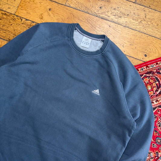 Vintage Adidas Blue Embroidered Sweatshirt - XL