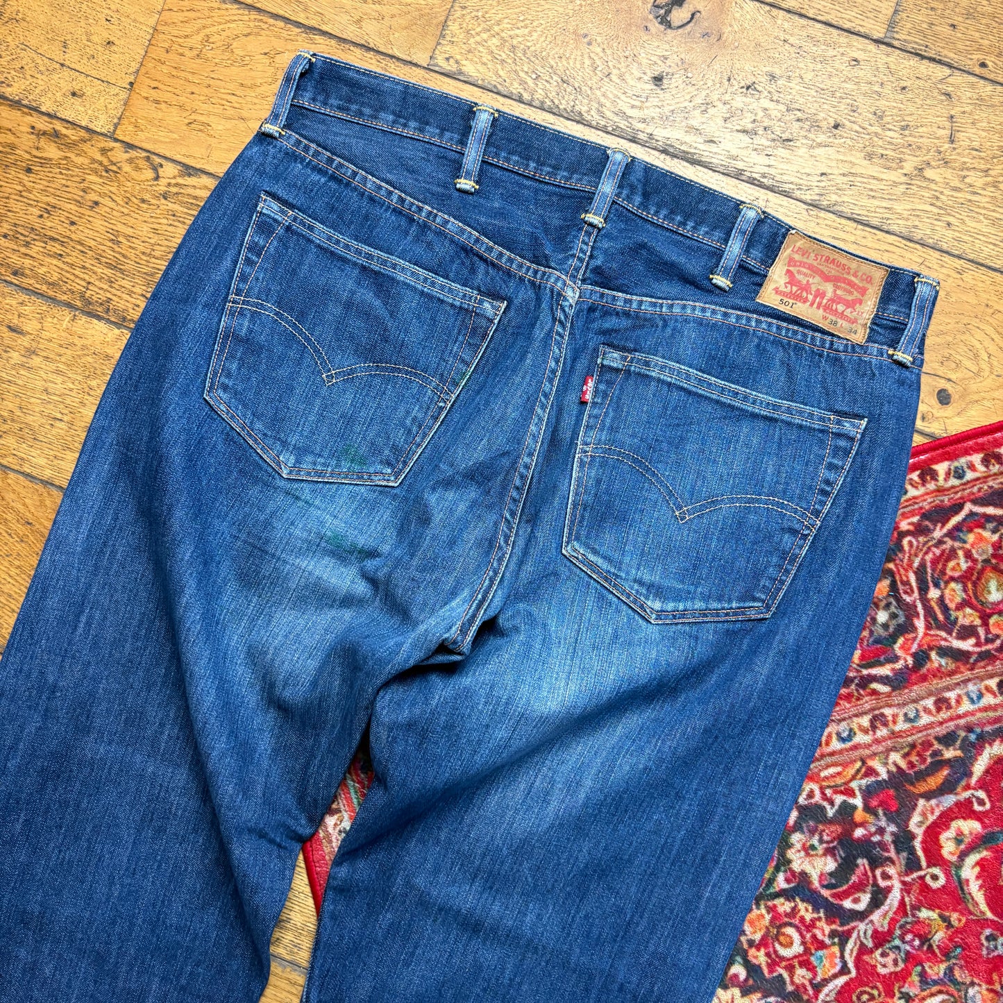 Vintage Levis 501 Straight Blue Denim Jeans - 38S