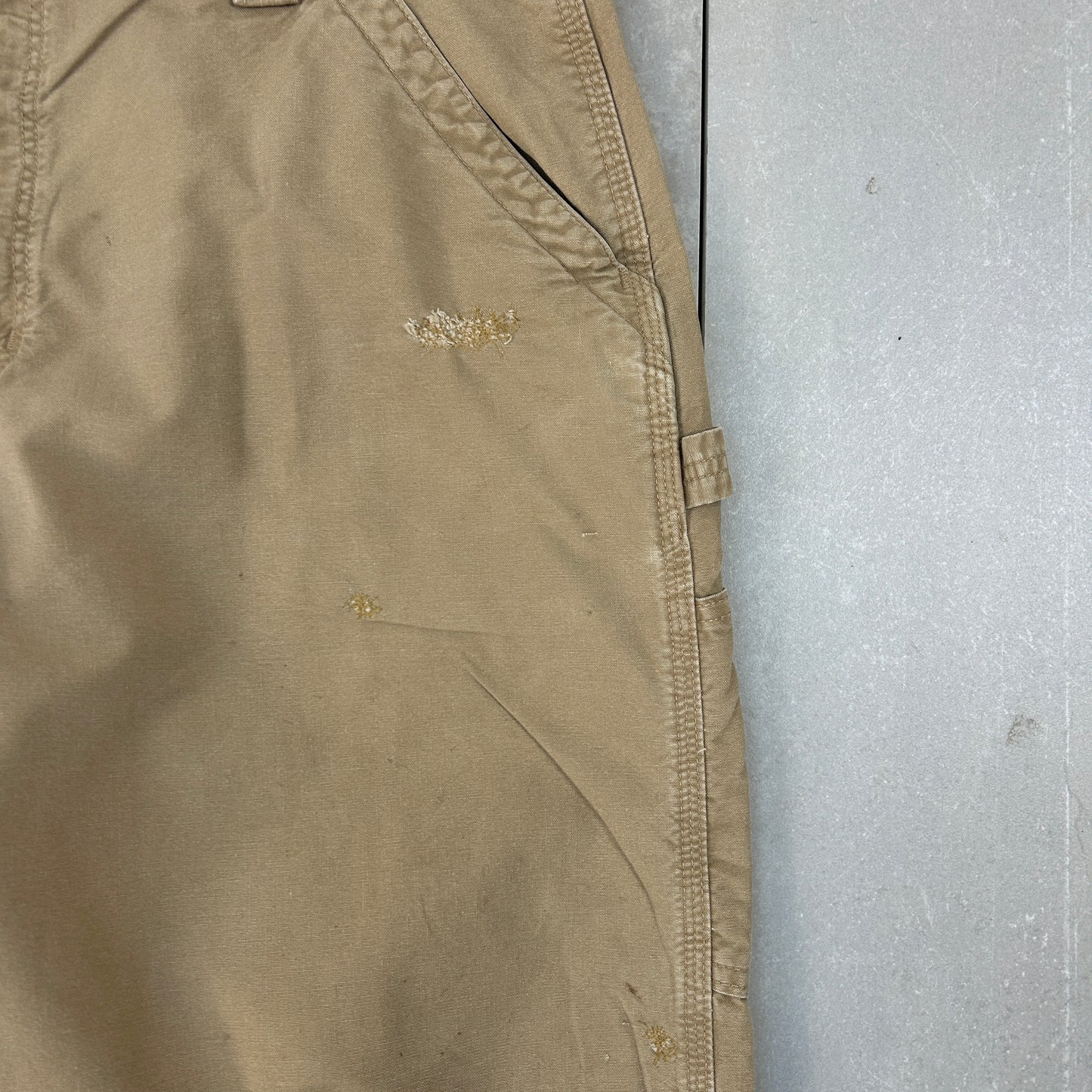 Vintage Carhartt Light Brown Workwear Carpenter Baggy Trousers - 36