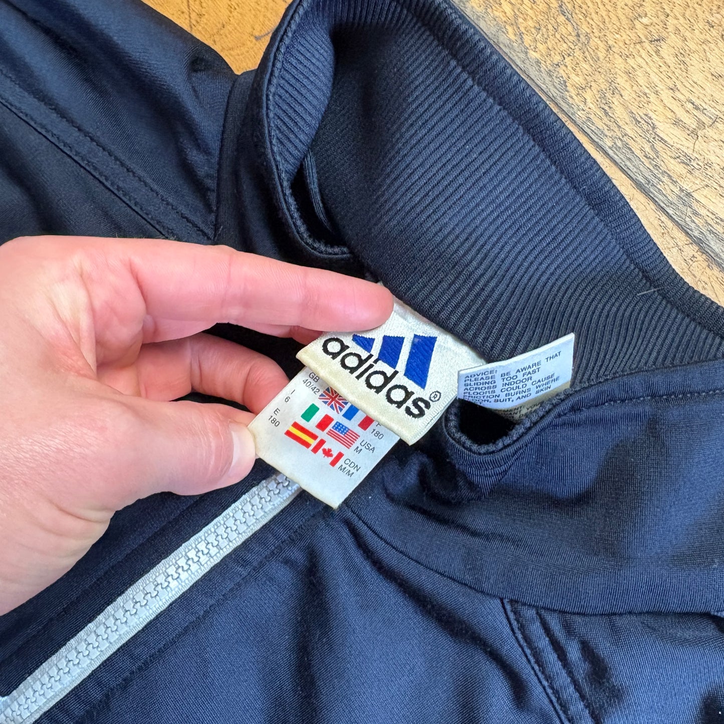Vintage 90s Adidas Blue Tracksuit Track Jacket - M