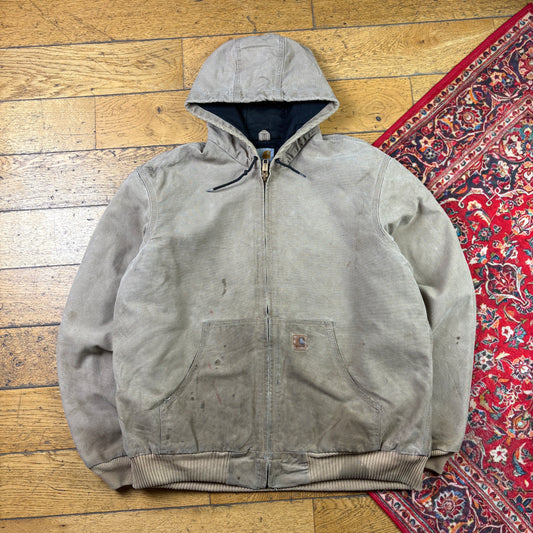 Vintage Carhartt Brown Active Hoodie Workwear Jacket - L