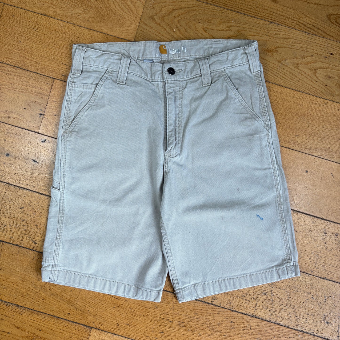 Vintage Carhartt Cream Workwear Baggy Carpenter Shorts - 32