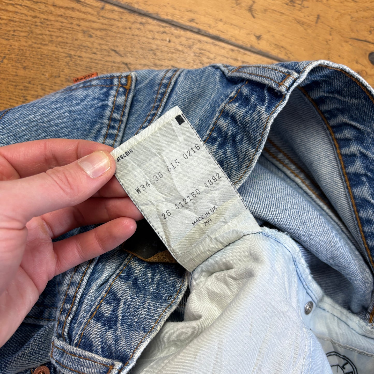 Vintage Levis 615 Orange Tab Straight Blue Denim Jeans - 34S