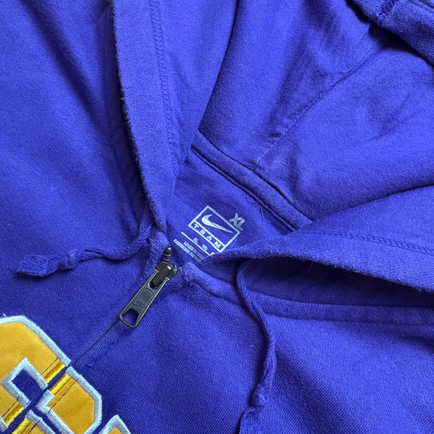 Vintage Nike LSU Purple Zip Embroidered Hoodie Sweatshirt - XL