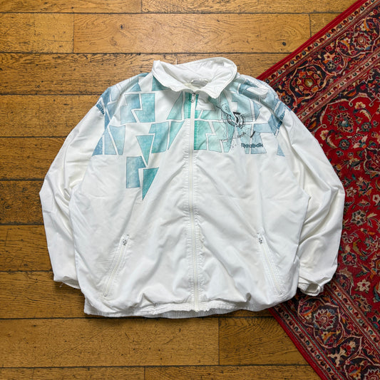 Vintage Reebok White Tracksuit Track Shell Windbreaker Jacket - 2XL