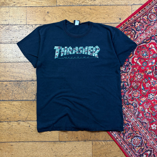 VintageThrasher Black Skate Graphic T-Shirt - M
