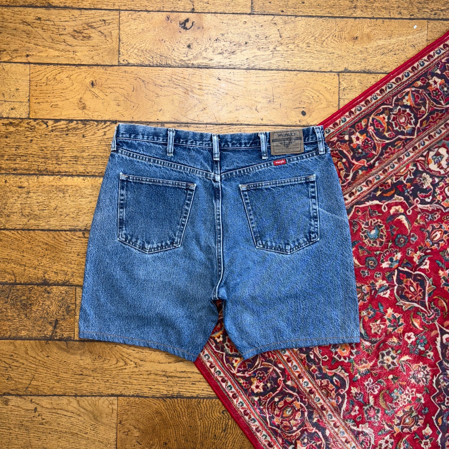 Vintage Wrangler Blue Denim Carpenter Baggy Shorts - 38
