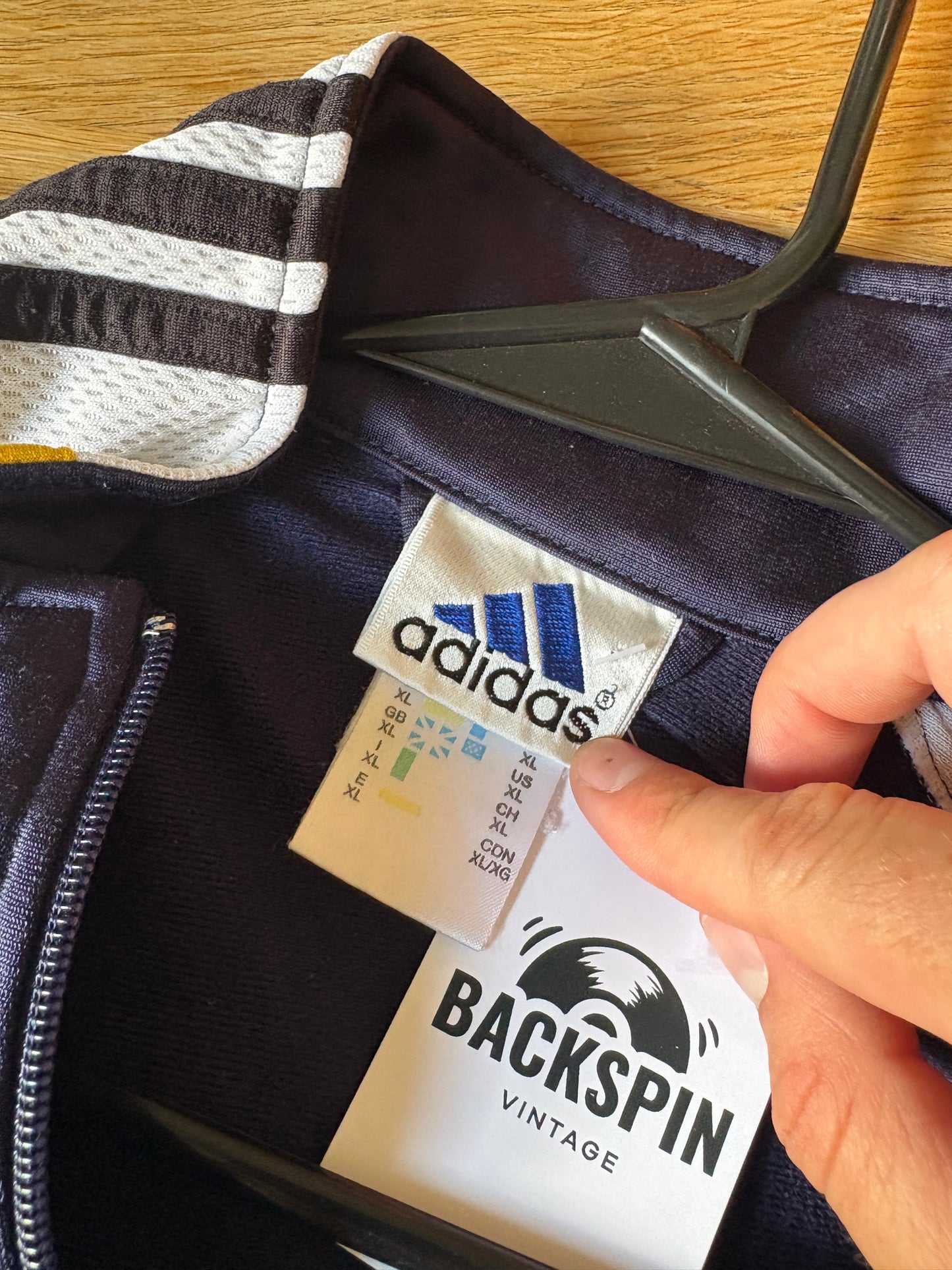 Vintage Adidas 90s Navy White Tracksuit Track Jacket - XL