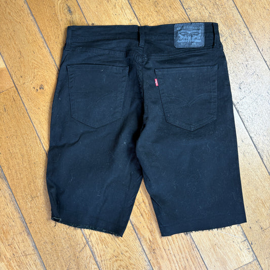 Vintage Levis 511 Slim Black Denim Shorts - 31