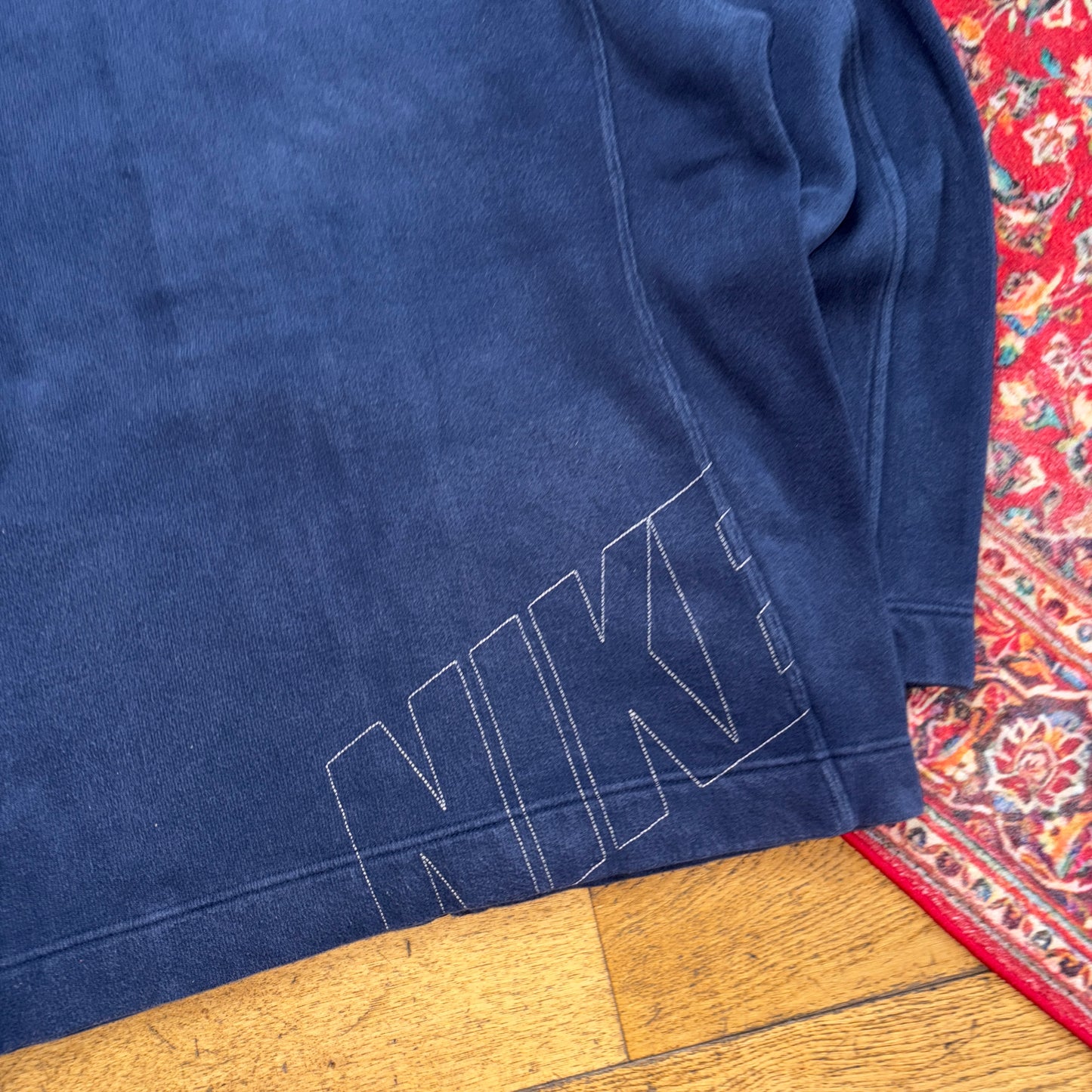 Vintage Nike Navy y2K Swoosh Zip Embroidered Sweatshirt - XL