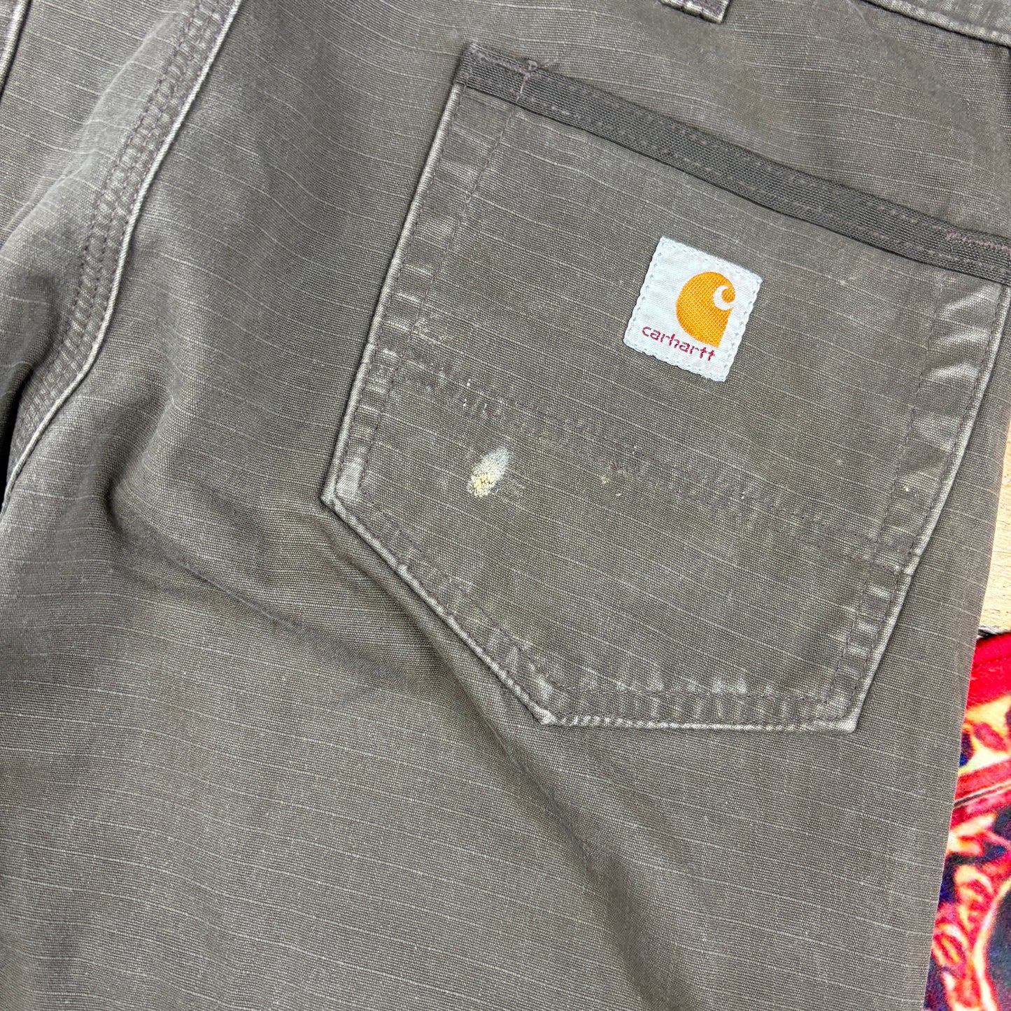 Vintage Carhartt Brown Double Knee Cargo Workwear Carpenter Baggy Trousers - 34