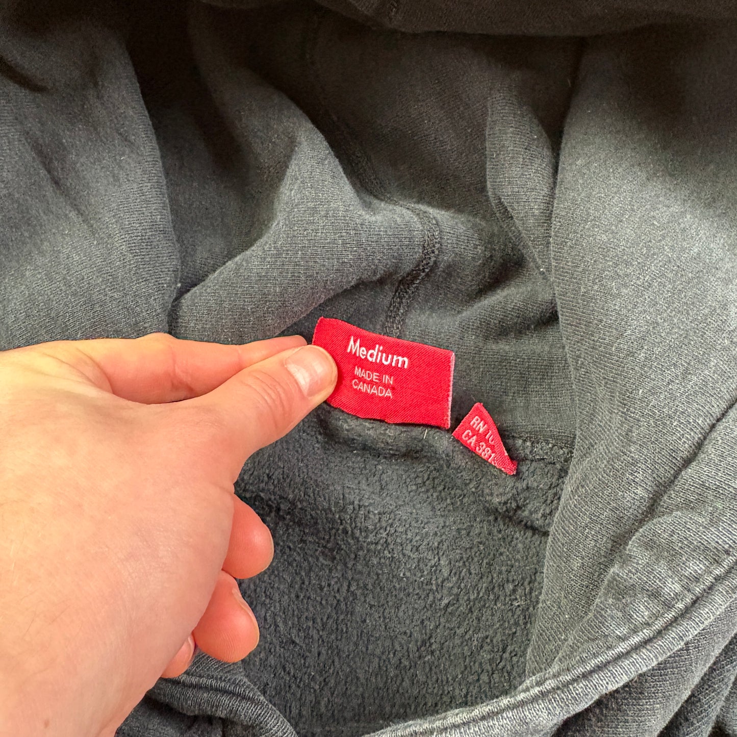 Supreme Black Spellout Embroidered Hoodie Sweatshirt - M