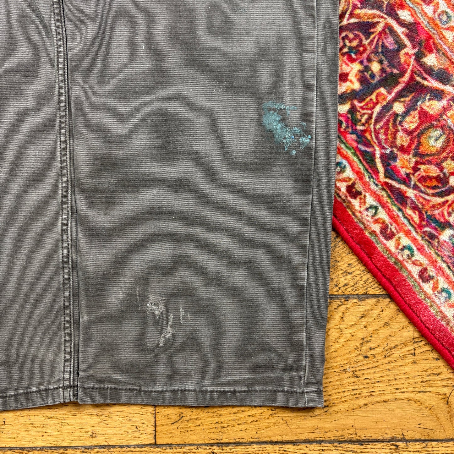 Vintage Carhartt Grey Workwear Carpenter Baggy Trousers - 34