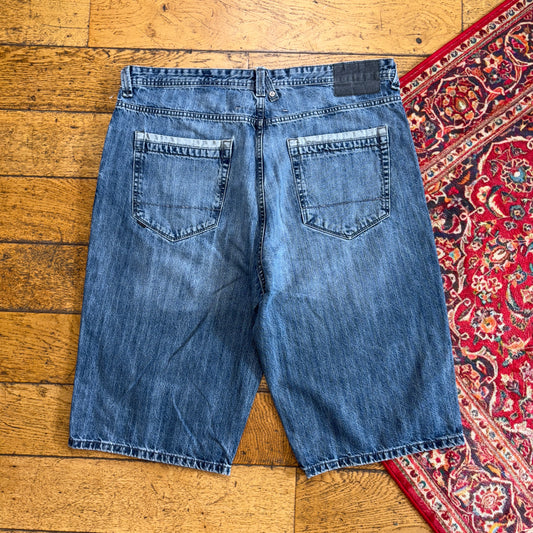 Vintage Sean John Blue Embroidered Y2K Hip Hop Baggy Jeans Shorts Jorts - 40