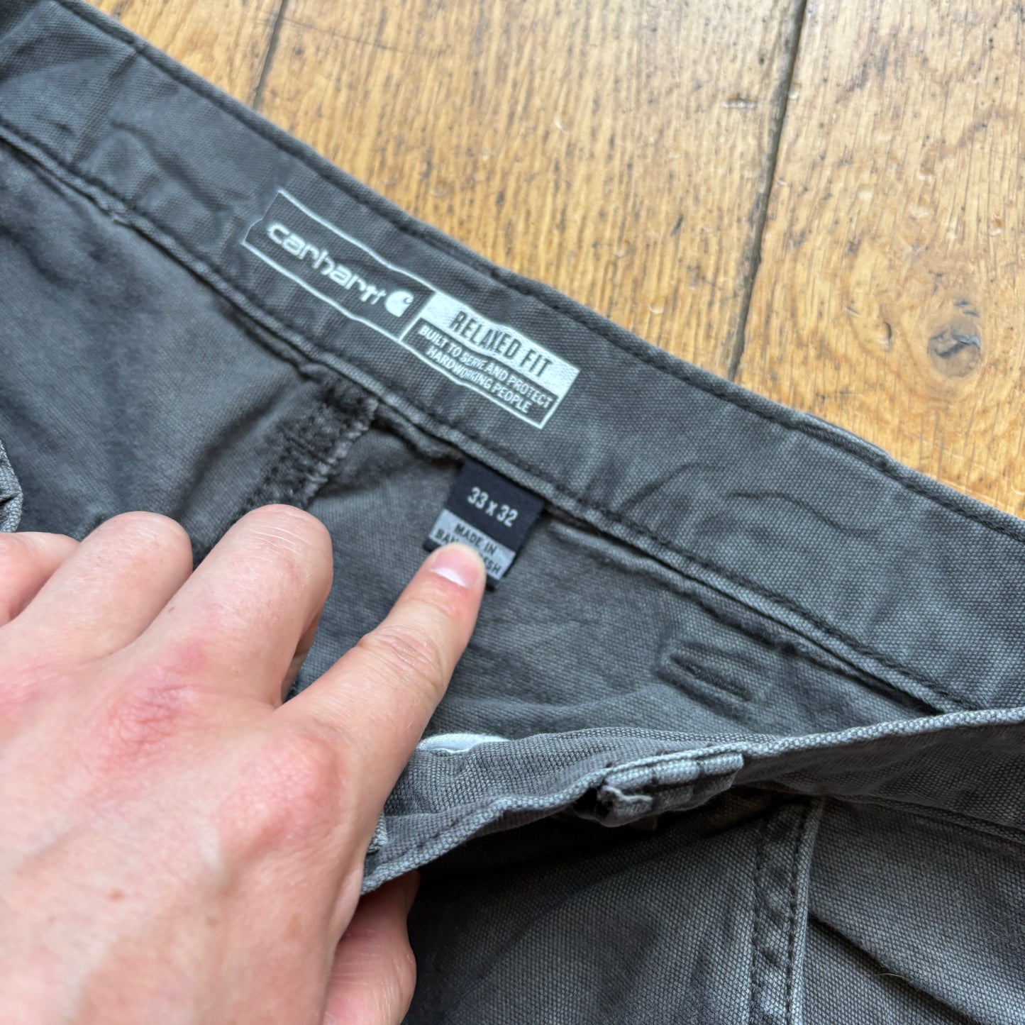 Vintage Carhartt Workwear Carpenter Grey Baggy Trousers - 33