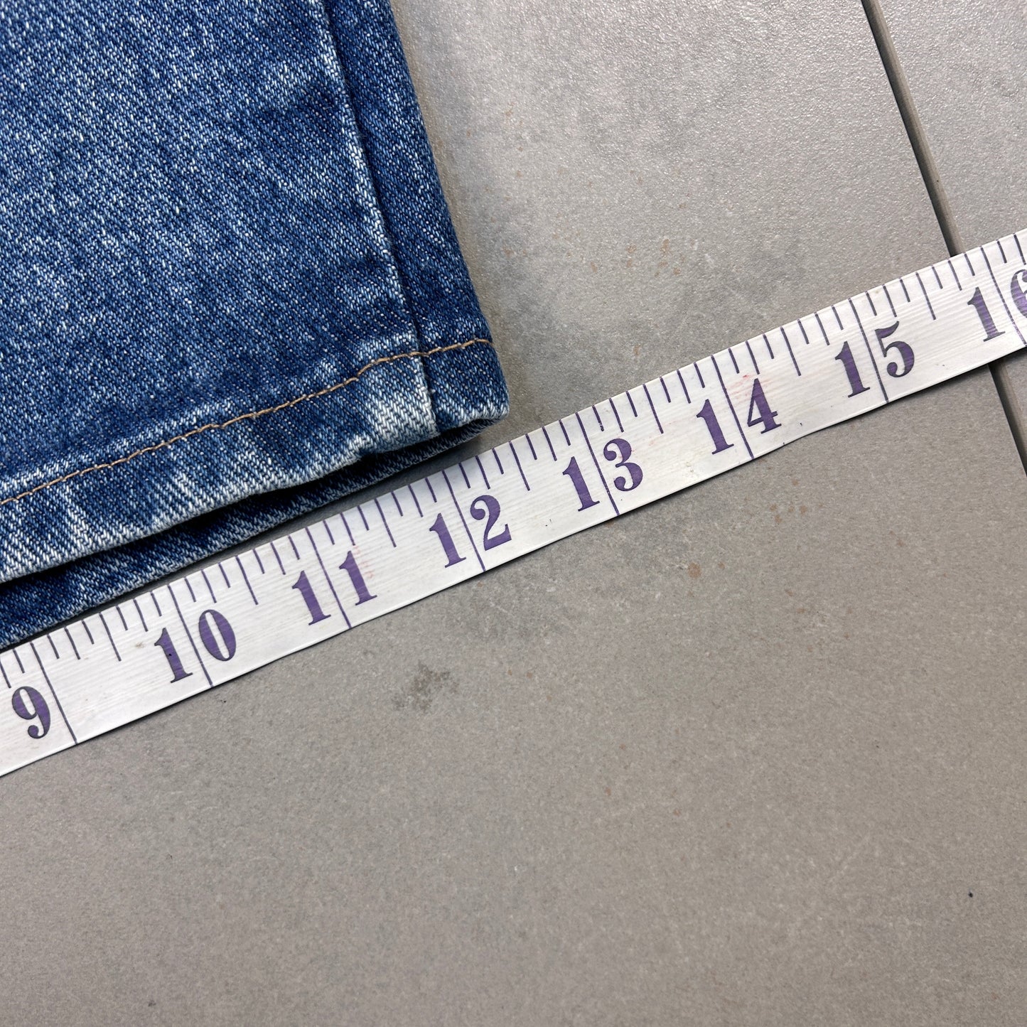 Vintage Wrangler Blue Denim Carpenter Baggy Shorts - 36