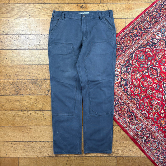 Vintage Carhartt Grey Double Knee Workwear Carpenter Trousers - 38