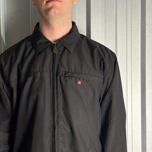 Vintage Quiksilver Black Harrington Smart Casual Surfwear Jacket - L
