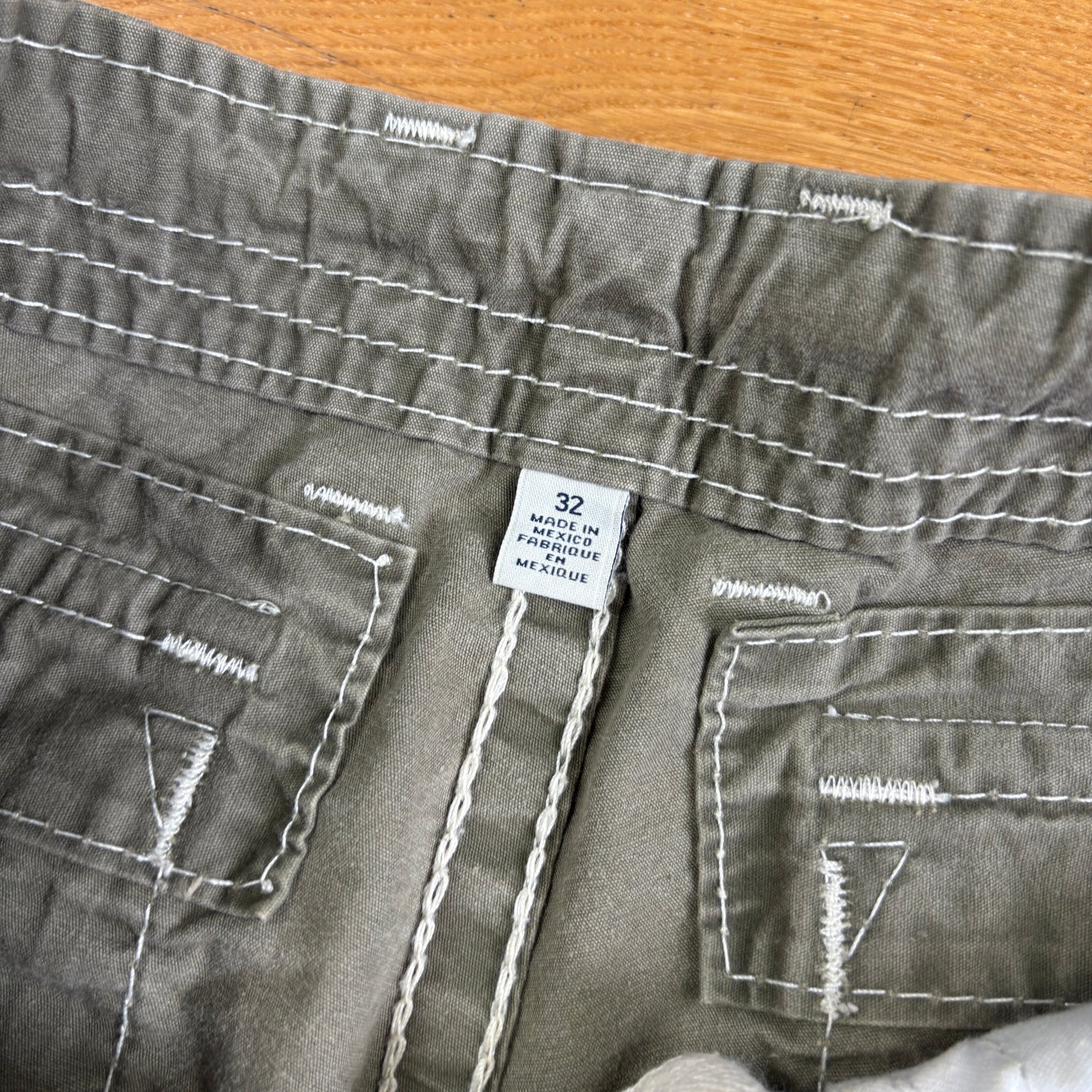 Vintage True Religion Embroidered Y2K Green Khaki Cargo Shorts - 36