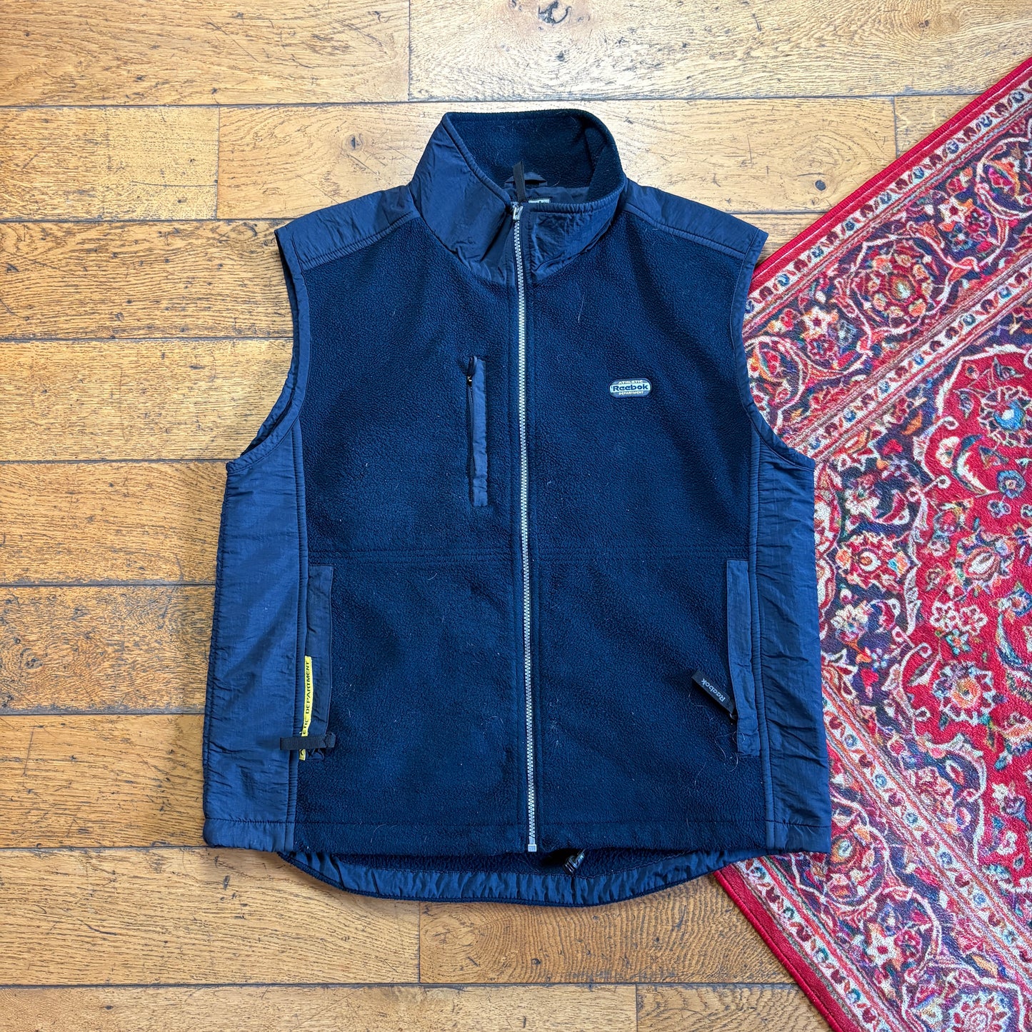 Vintage Reebok Navy Fleece Zip Gilet Vest - L