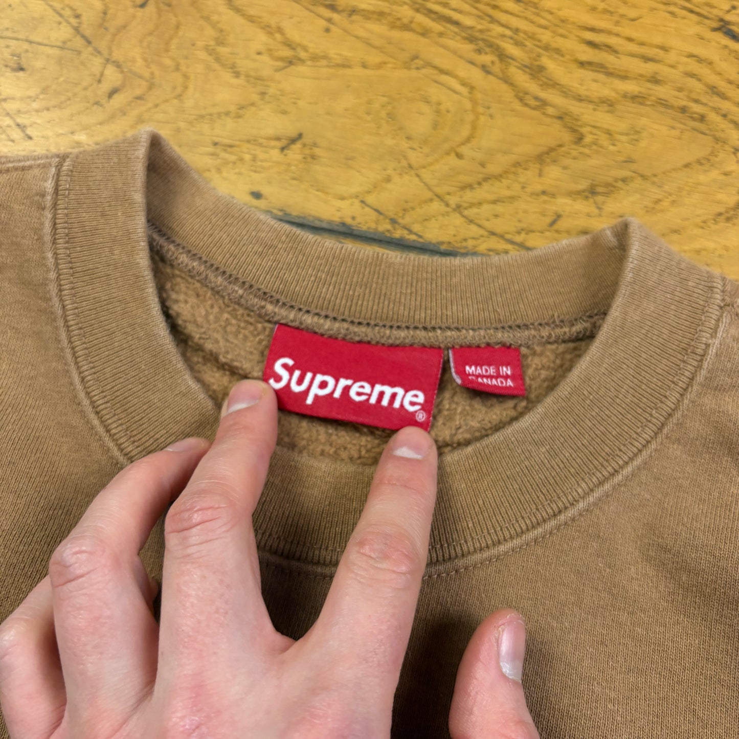 Vintage Supreme Brown Embroidered Sweatshirt - L