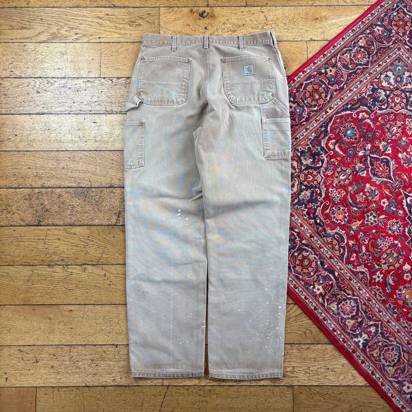 Vintage Carhartt Brown Double Knee Workwear Carpenter Baggy Trousers - 36