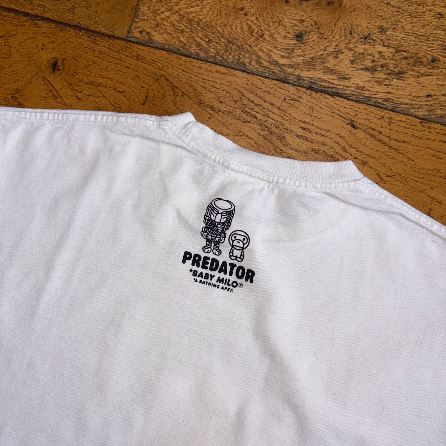 Vintage BAPE Bathing Ape Predator White Graphic T-Shirt - M