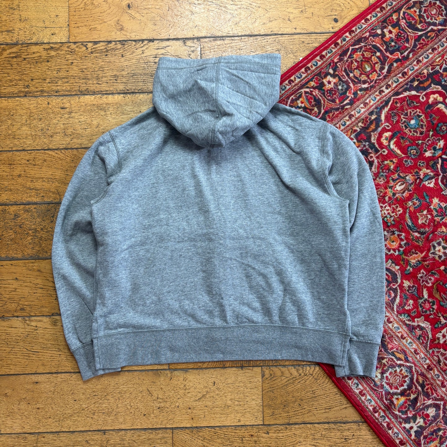 Vintage Ralph Lauren Grey Womens Zip Hoodie Embroidered Sweatshirt - L