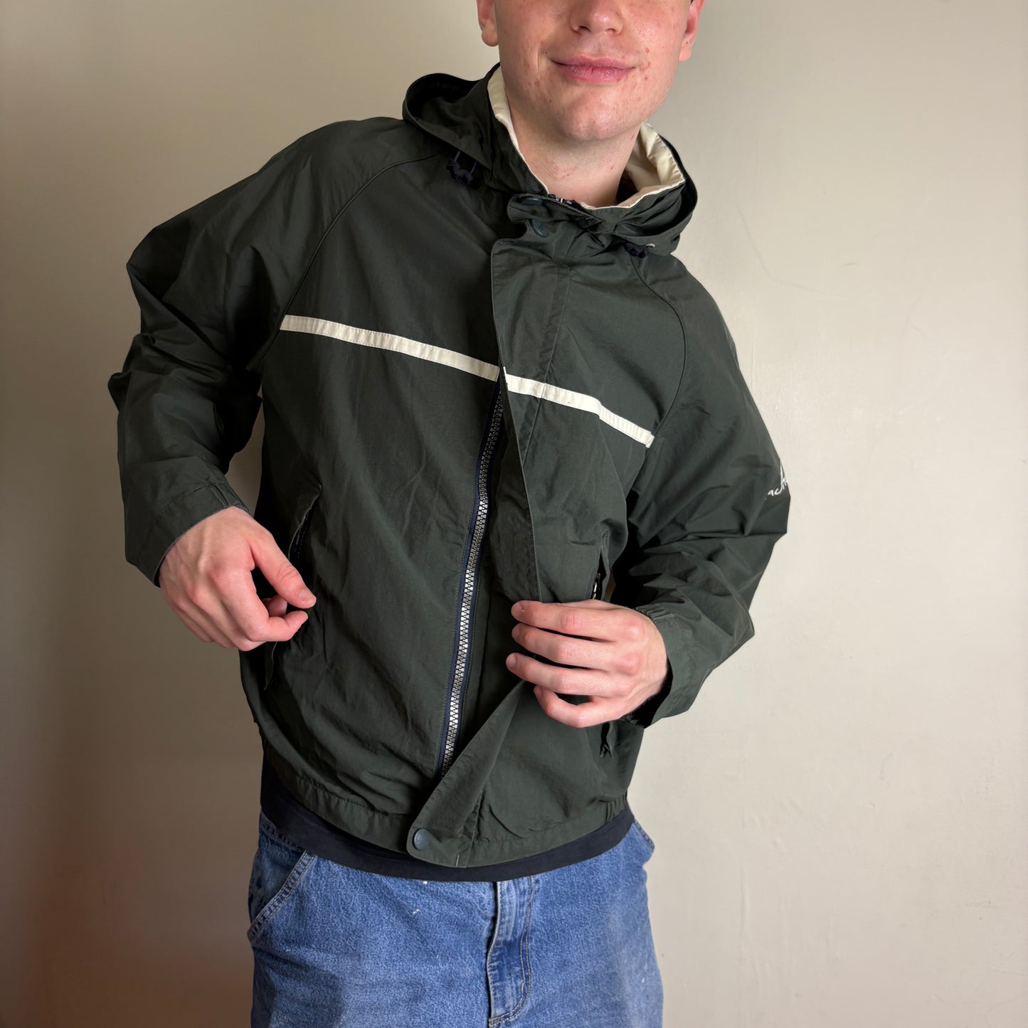 Vintage Nautica Green Waterproof Sailing Jacket - M