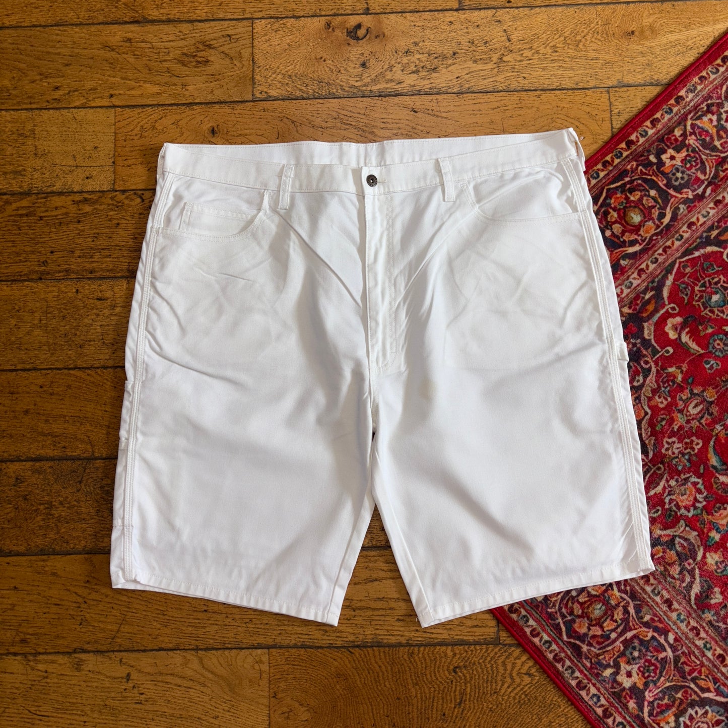 Vintage Dickies Workwear White Carpenter Baggy Shorts - 44