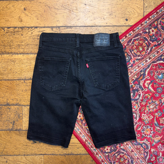 Vintage Levis 511 Slim Black Denim Shorts - 31
