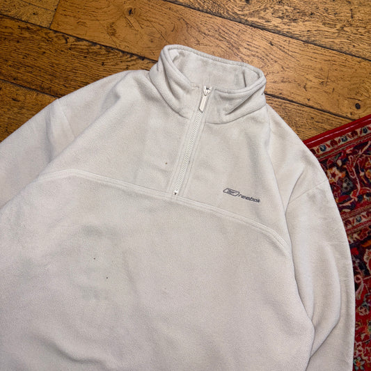 Vintage Reebok Cream Fleece Embroidered Sweatshirt - XL