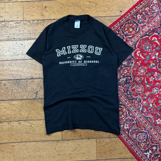 Vintage USA College Black Graphic T-Shirt - S