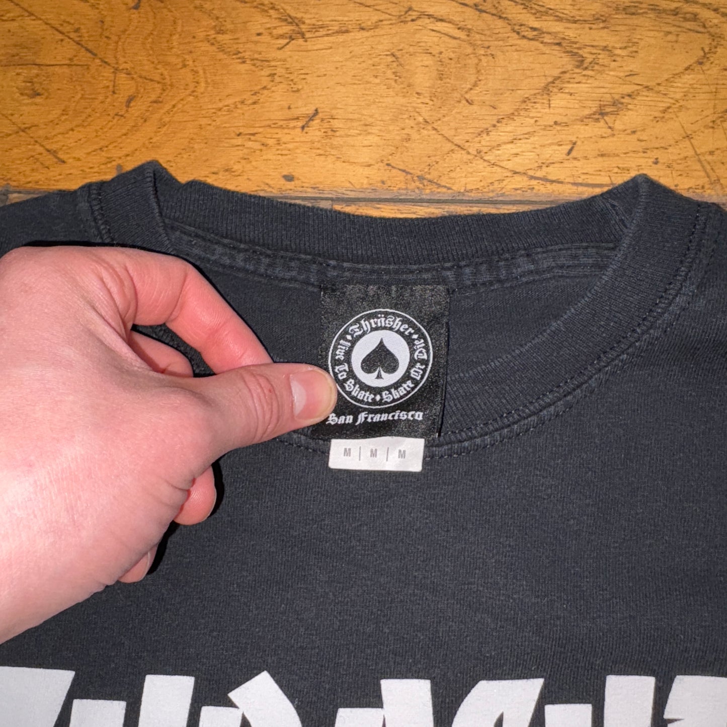 Vintage Thrasher Black Skate Graphic T-Shirt - S