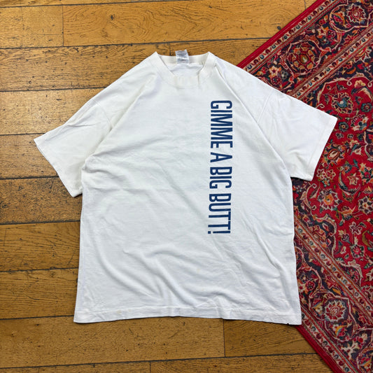 Vintage 90s Big Butt Funny White Beer Single Stitch Graphic T-Shirt - L