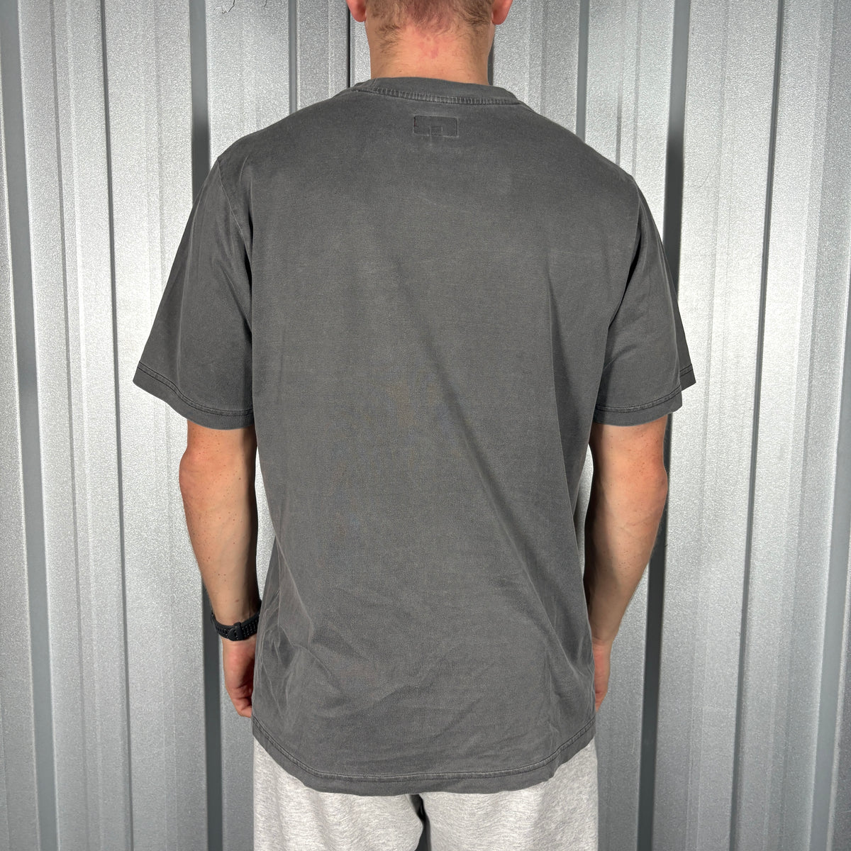 Supreme Grey Embroidered Pocket Logo T Shirt - M