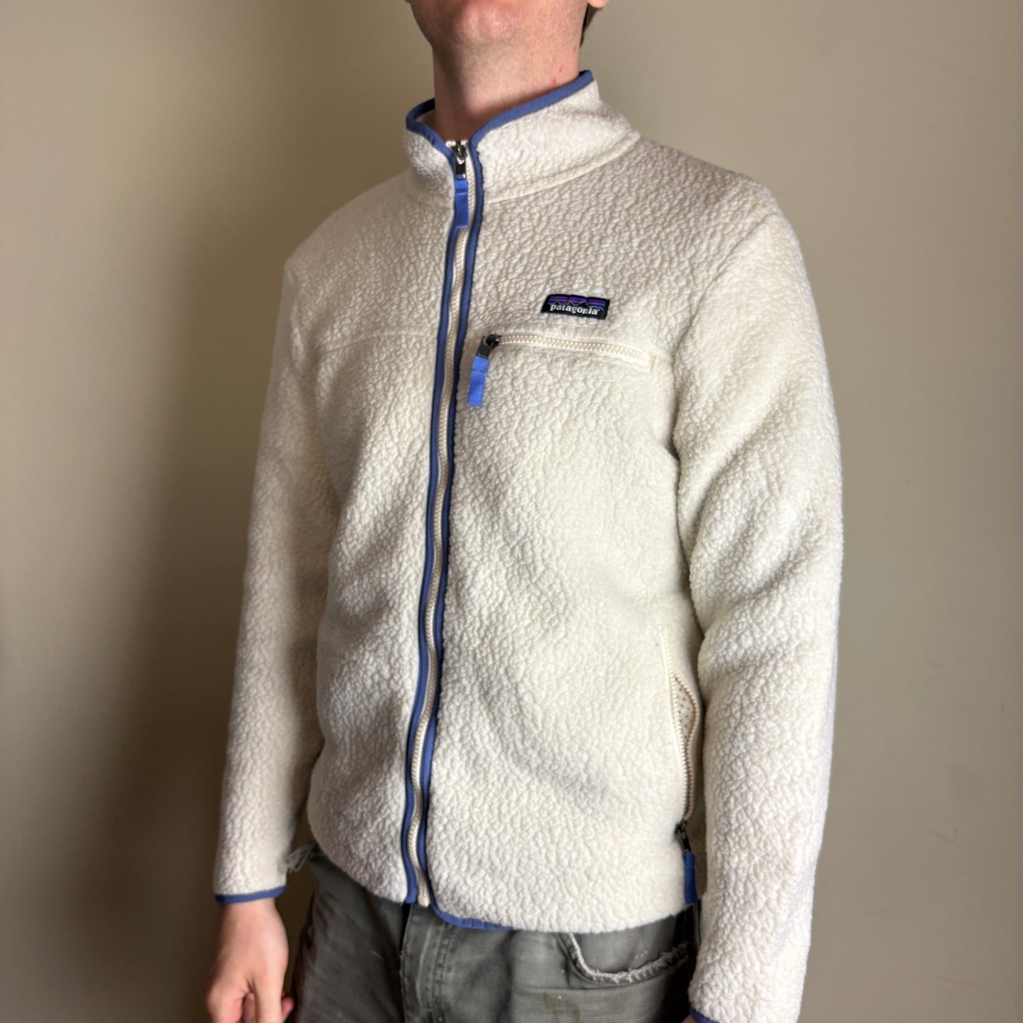 Vintage Patagonia Cream White Teddy Bear Fleece Jumper Jacket - L