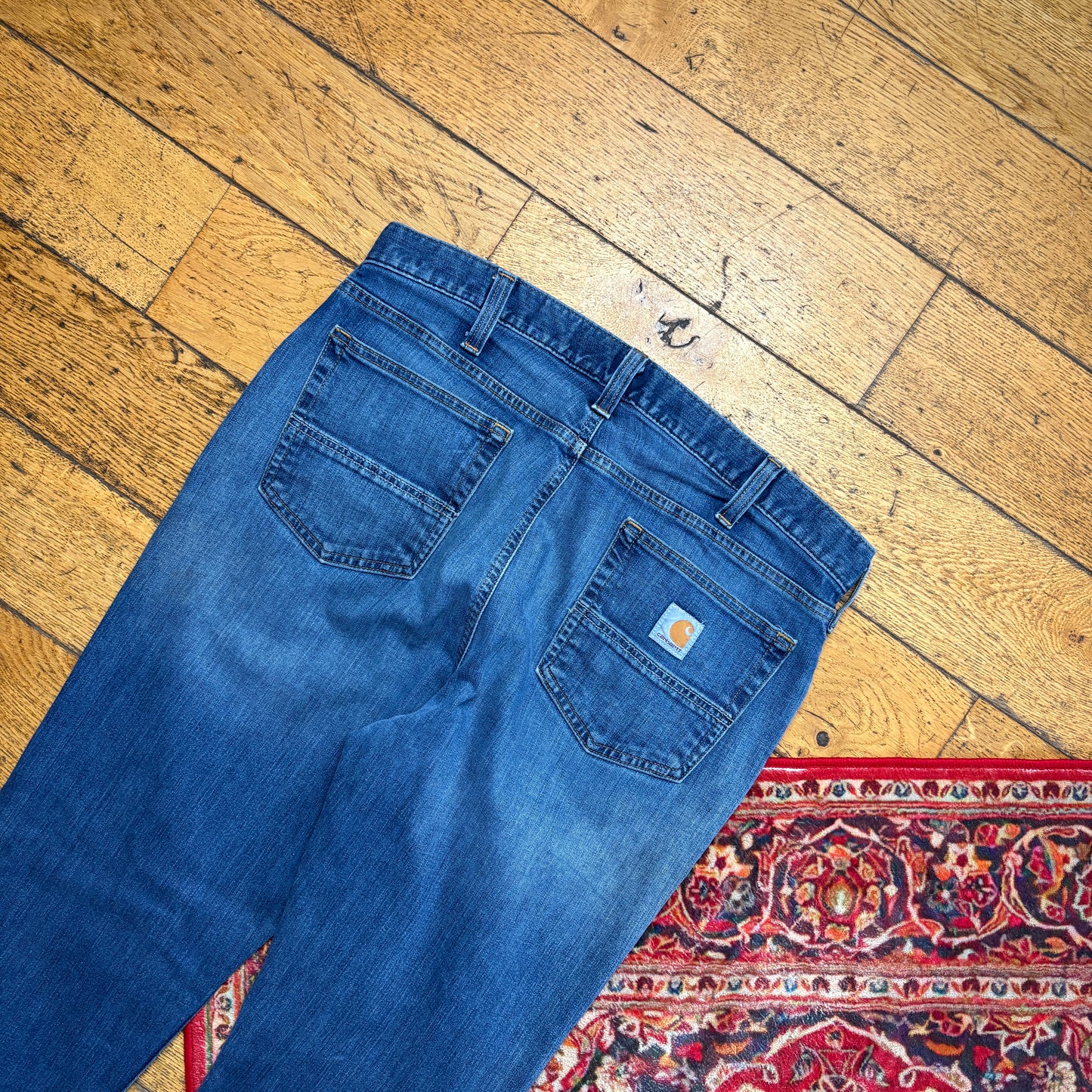 Vintage Carhartt Workwear Carpenter Straight Blue Jeans - 36L