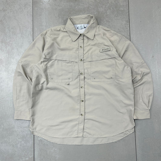 Vintage Columbia Cream Embroidered Shirt - L